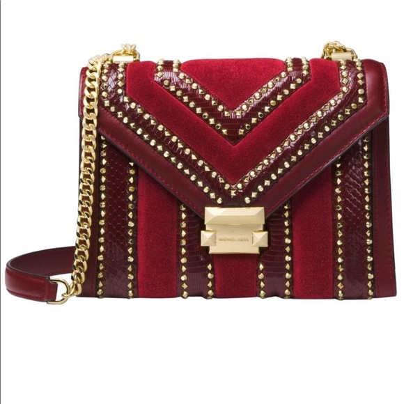 michael kors shoulder bag maroon